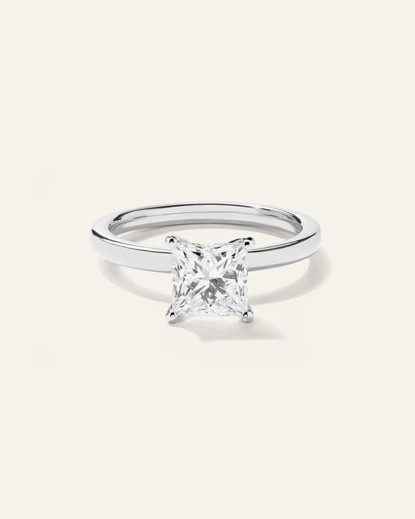 Lab Grown Diamond Princess Comfort Fit Engagement Ring - 1.5ct - 4 / Yellow Gold