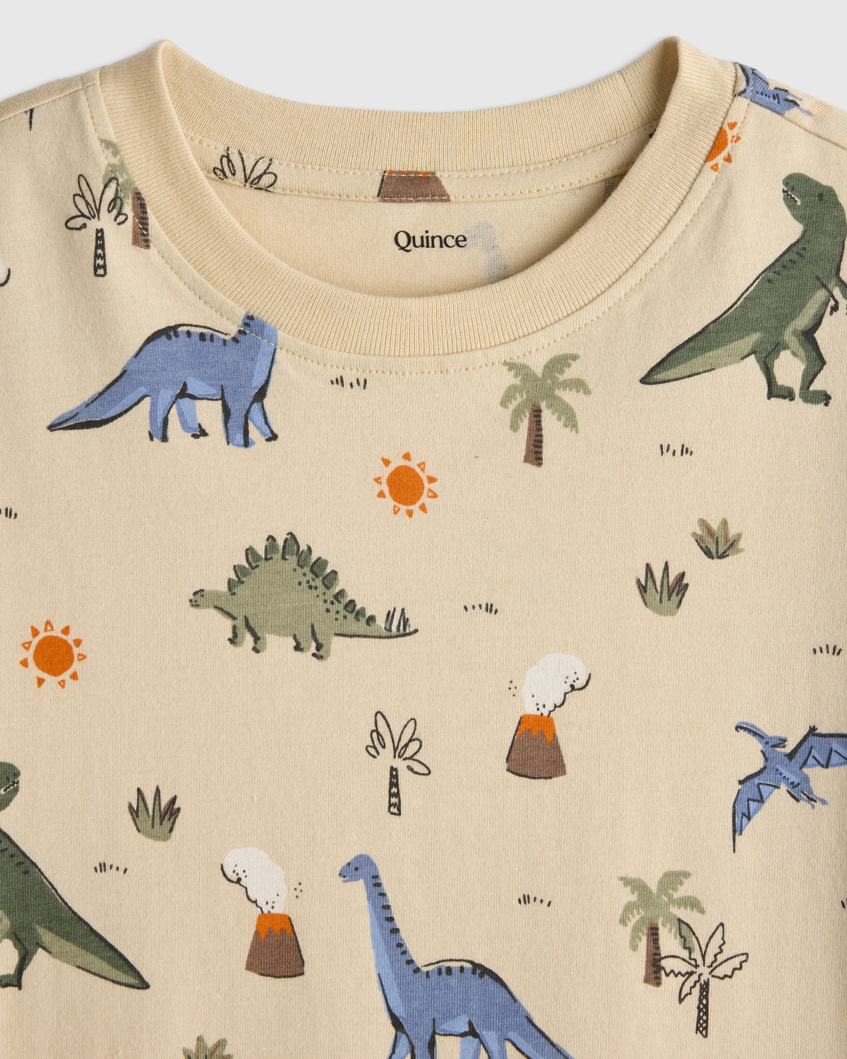 100% Organic Cotton Jersey Short Sleeve Tee - 2T / Dino Sketch