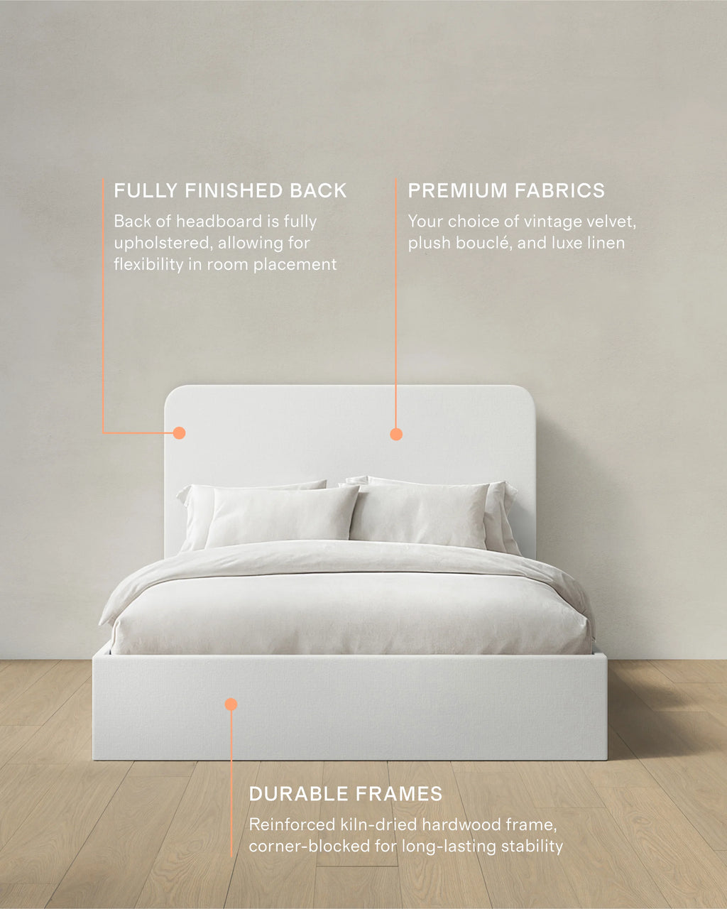 100% Linen Curved Bed - Full / Canvas
