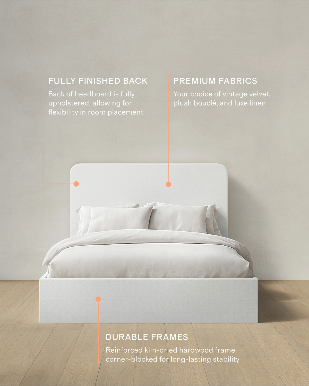 100% Linen Curved Bed - Full / Canvas