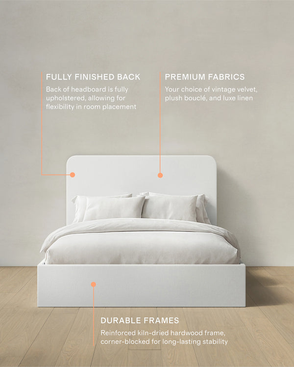 100% Linen Curved Bed - Full / Canvas