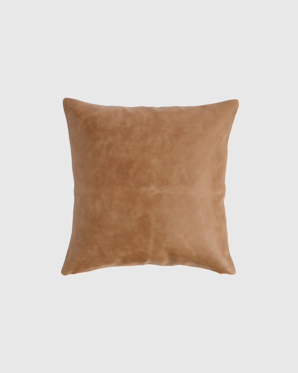 Solid Leather Pillow Cover - 20x20 / Cognac