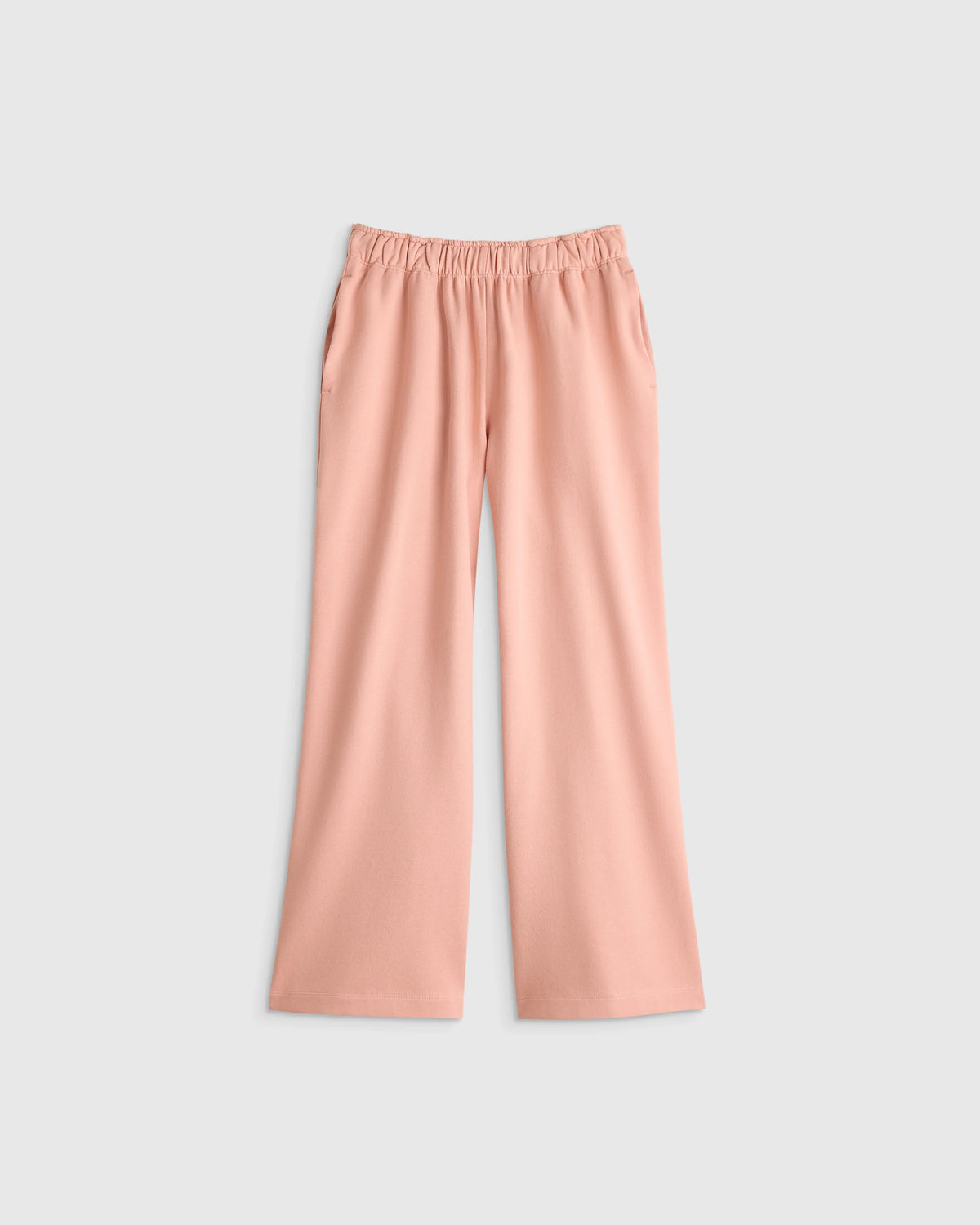Girls Organic Cotton French Terry Wide Leg Pant - 6 / Pink Rose Main image