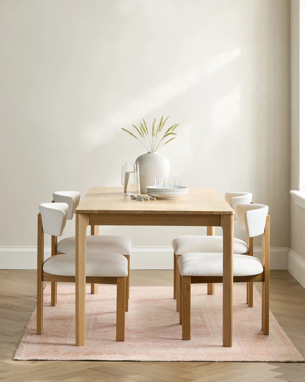Solid Wood and Performance Fabric Dining Chair (Set of 2) - Set of 2 / Ivory/Natural
