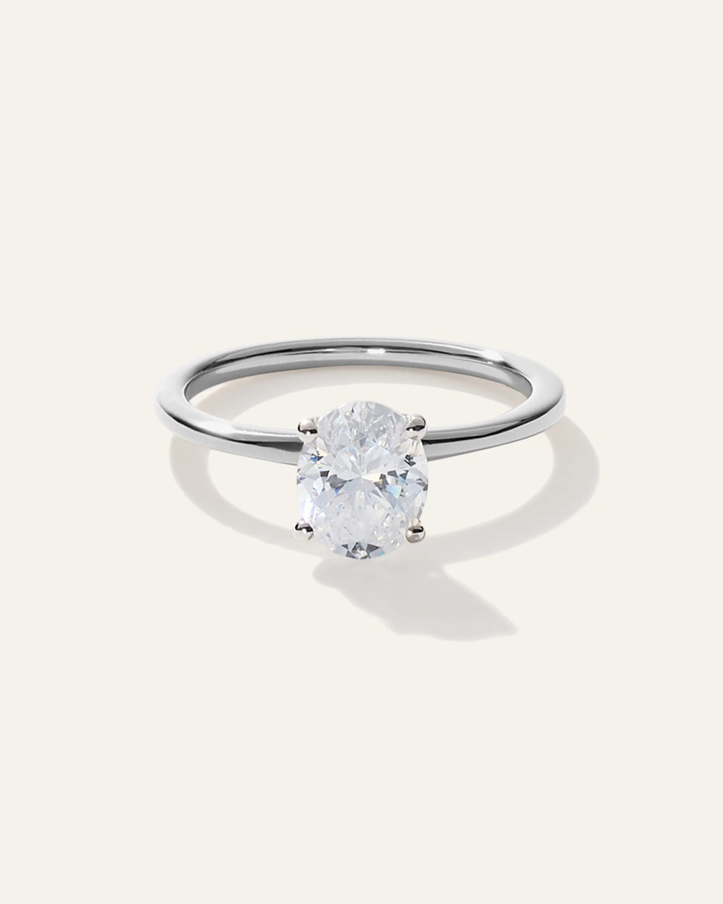 Lab Grown Diamond Oval Petite Classic Engagement Ring - 1ct - 4 / Yellow Gold