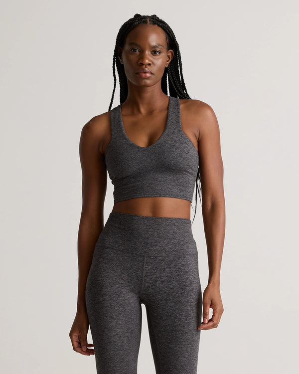 Ultra-Soft V-Neck Cropped Tank - XS / Heather Navy