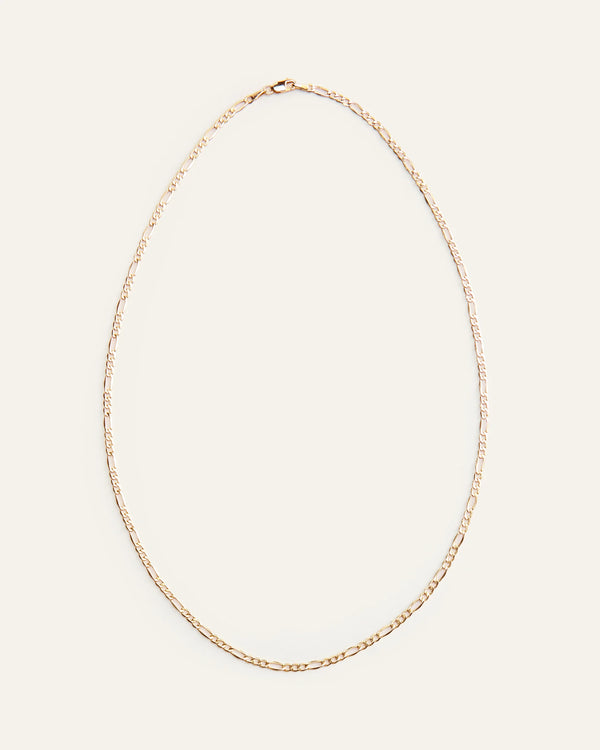 10K Gold Figaro Chain Necklace - 16" / Yellow Gold
