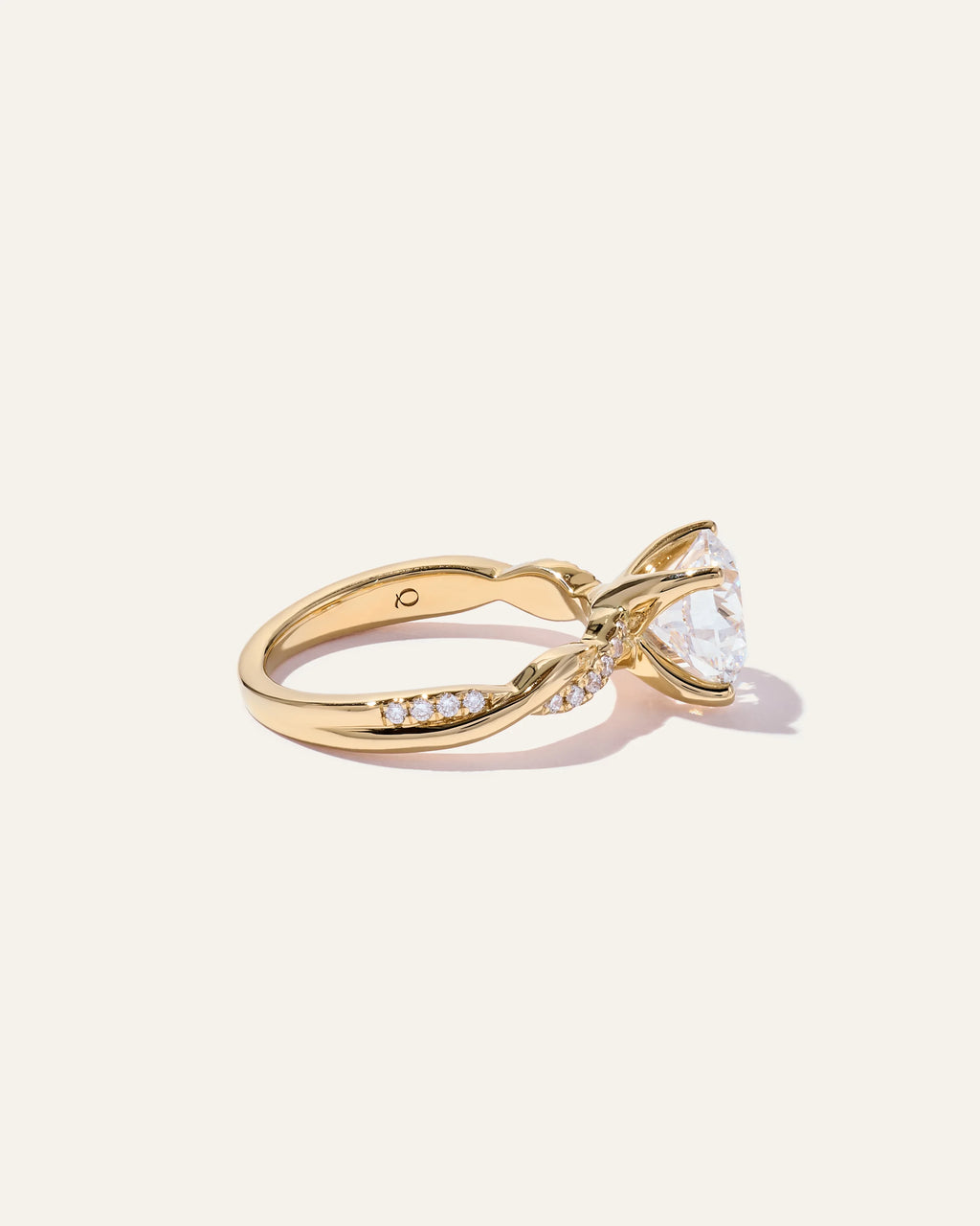 Lab Grown Diamond Round Twisted Engagement Ring - 2.5ct - 4 / Yellow Gold