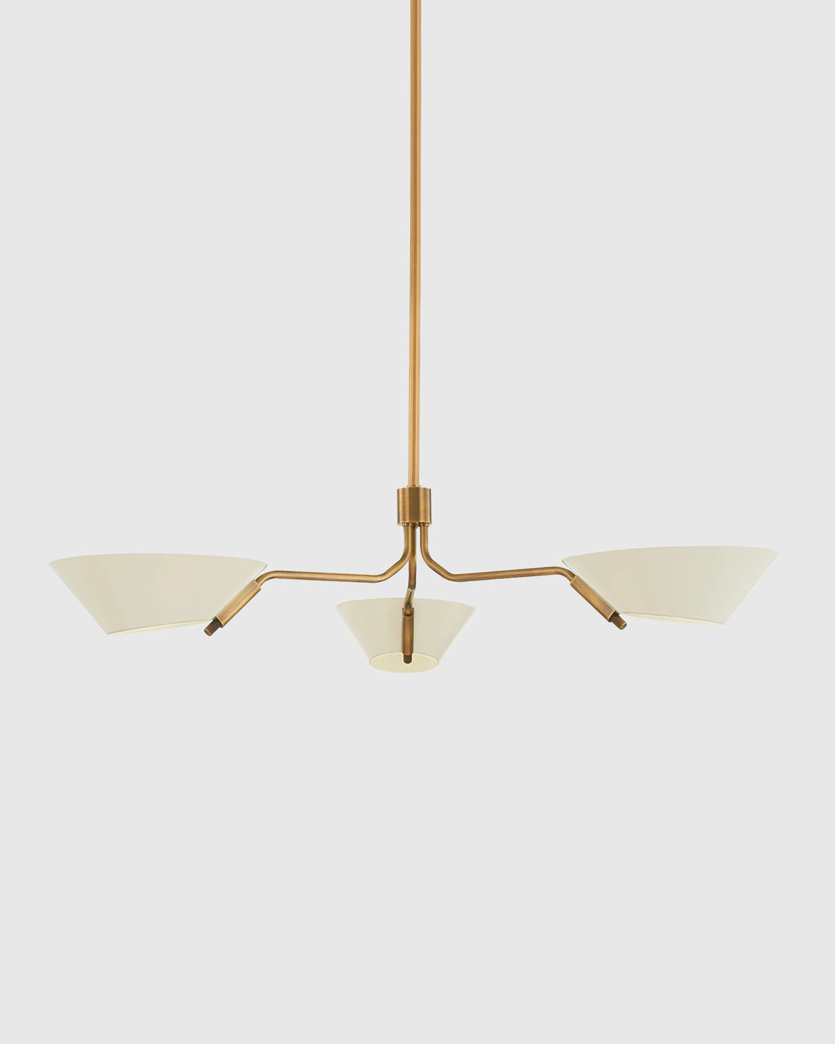 Mid-Century Armed Iron Chandelier - One Size / Sand Main image