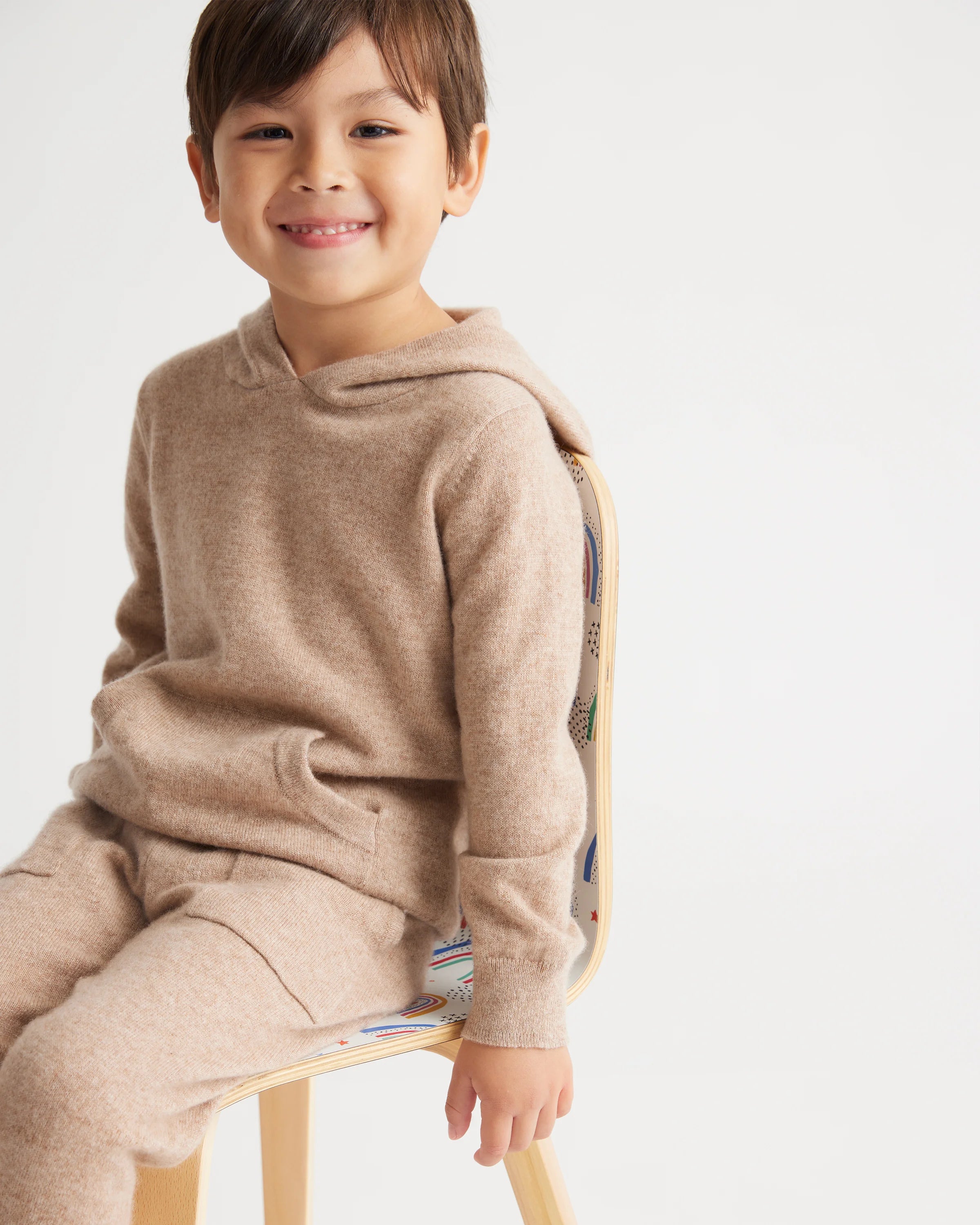 Washable Cashmere Hoodie - 2T / Oatmeal Secondary image