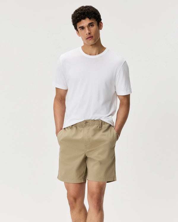 Organic Stretch Cotton Pull On Chino Shorts - 7" - XS / Sand Dune