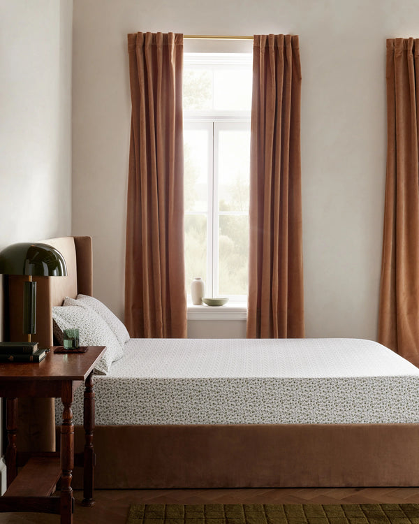 Organic Crisp Percale Floral Fitted Sheet Set - Twin / Toffee Florette
