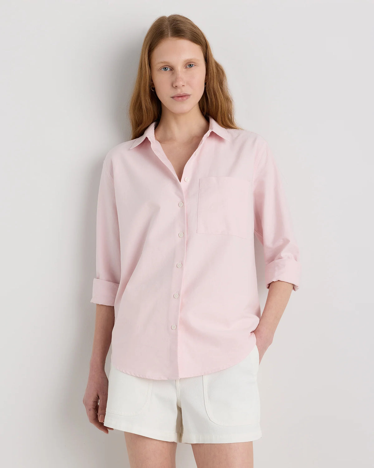 Organic Cotton Relaxed Oxford Shirt - XS / Opal Pink Main image