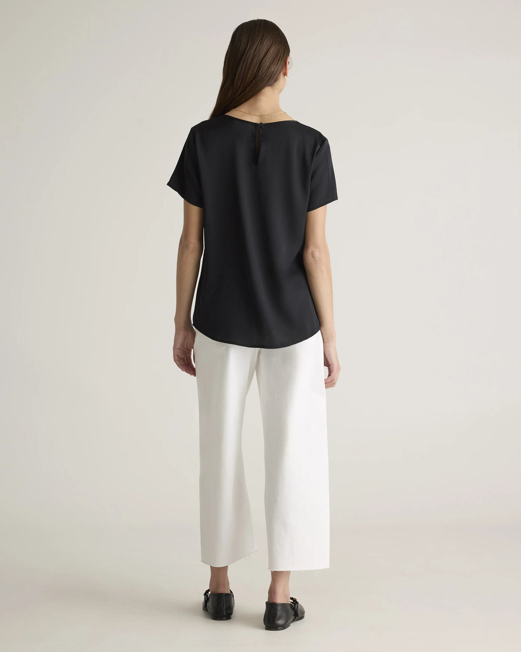Washable Stretch Silk Tee - XS / Deep Orchid Purple