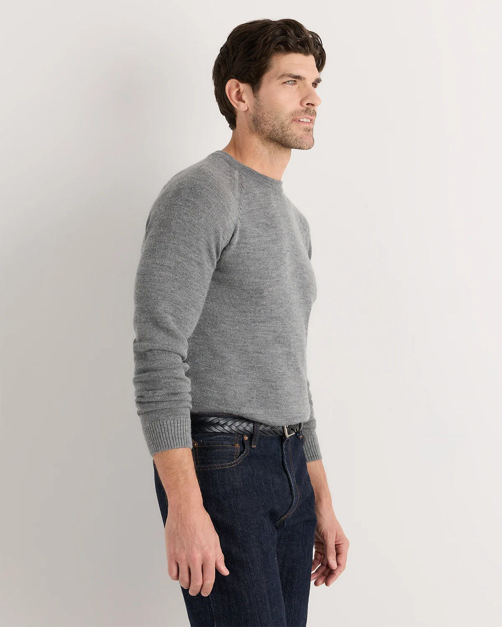 Alpaca-Wool Crewneck Sweater - S / Natural