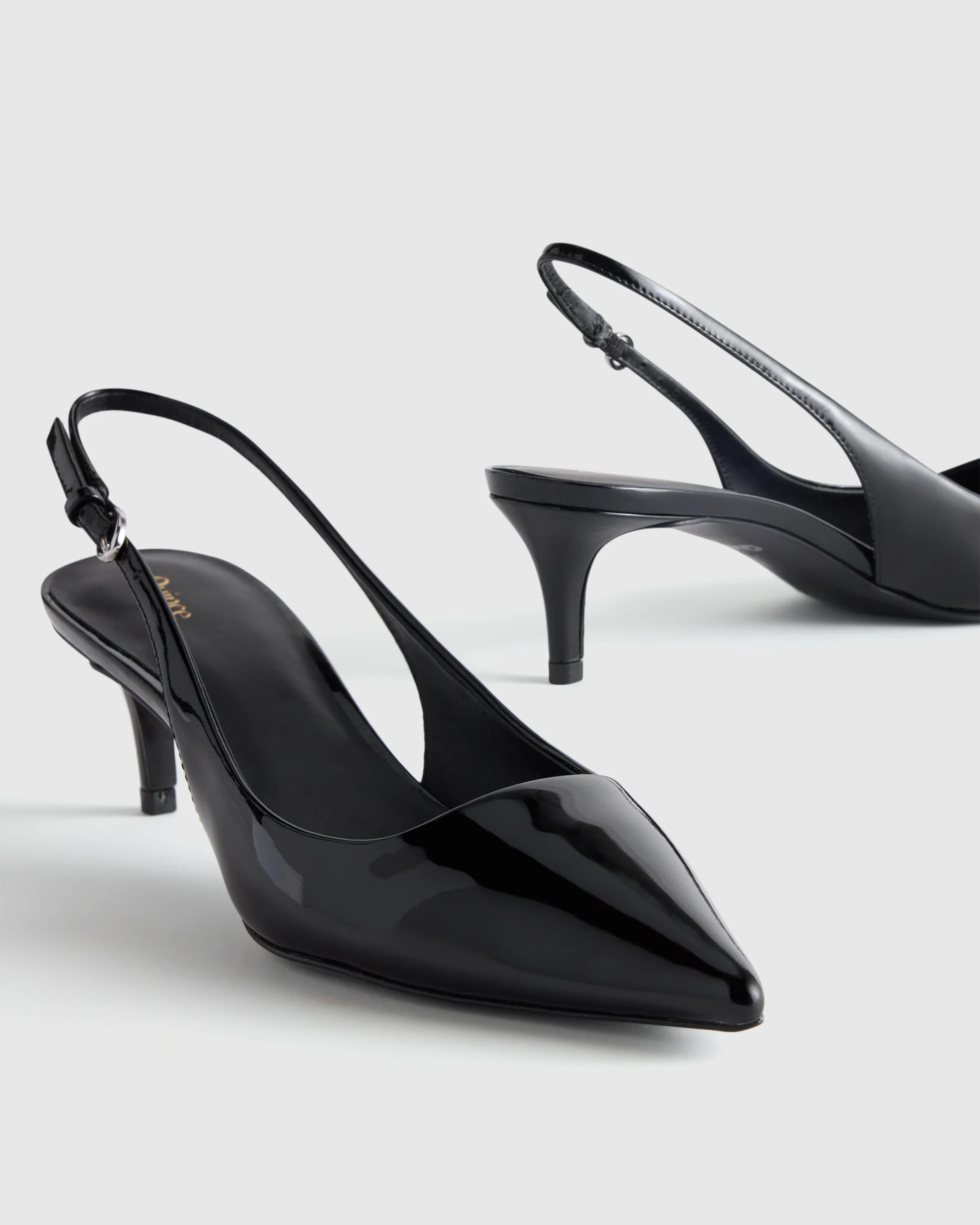 Italian Leather 55mm Slingback Pump - 5 / Black Patent Secondary image