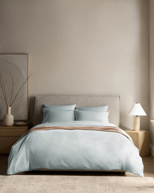 Organic Crisp Percale Duvet Cover Set - Twin / Espresso