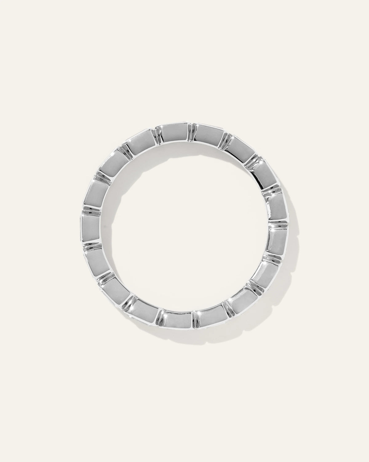 Women's Lab Grown Diamond Emerald East-West Bezel Eternity Band Rings in Yellow Gold - 4 / Yellow Gold