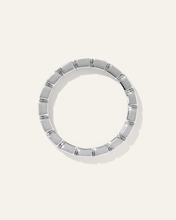 Women's Lab Grown Diamond Emerald East-West Bezel Eternity Band Rings in Yellow Gold - 4 / Yellow Gold