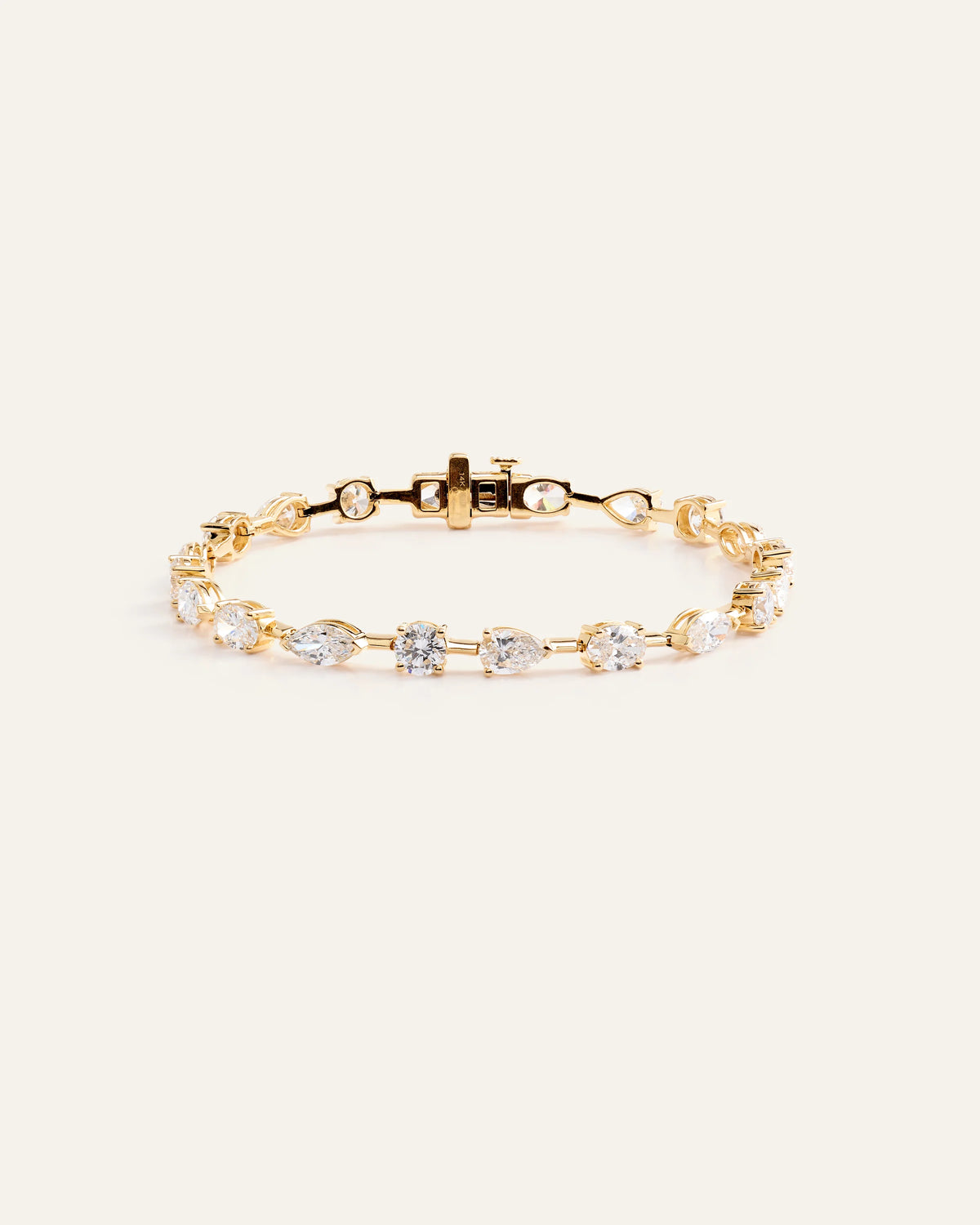 14K Gold Lab Grown Diamond Mixed Shape Tennis Bracelet - 6.5" / Yellow Gold Main image