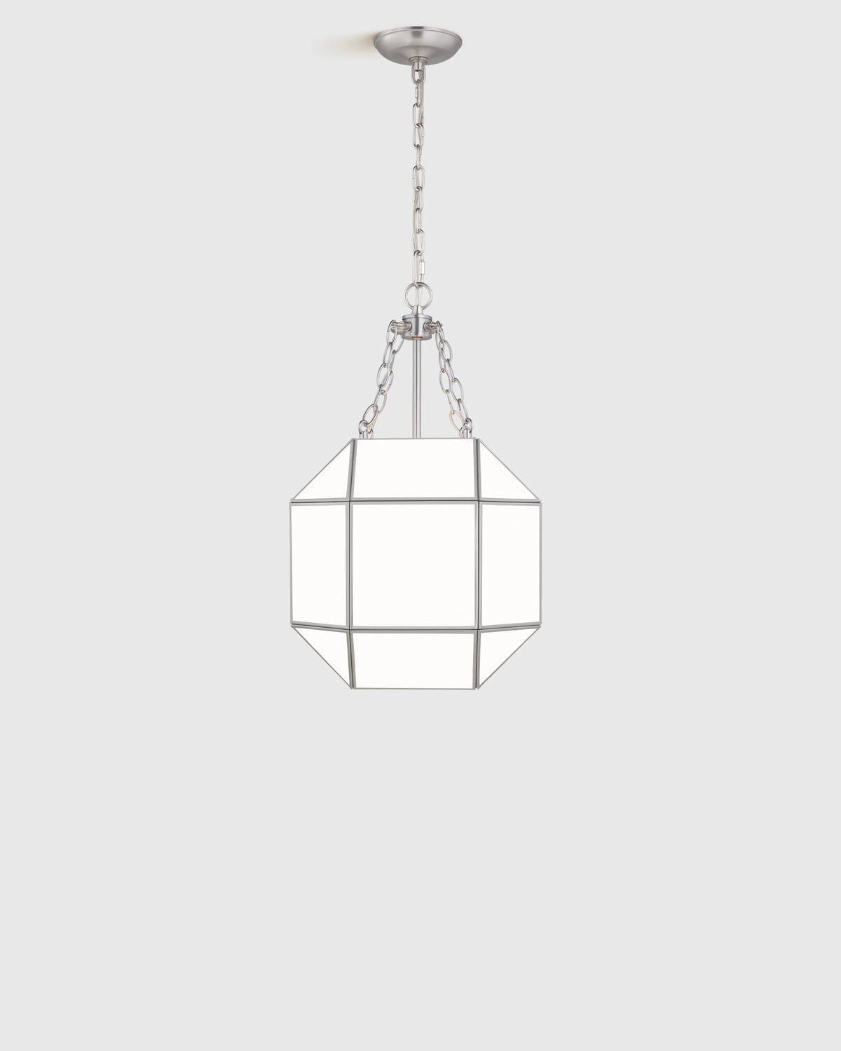Geometric Steel Lantern Light - Small / Silver Main image