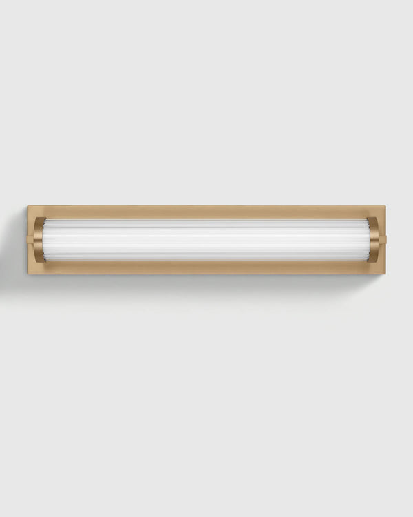 Ribbed Steel LED Vanity Sconce - 22" / Brass