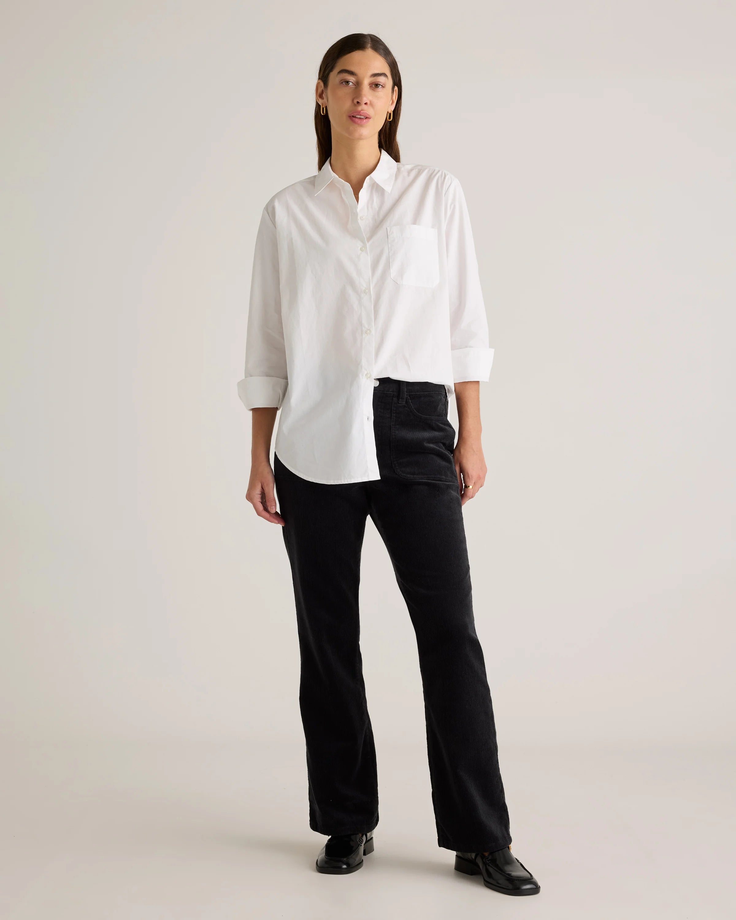 Organic Stretch Corduroy Flare Pants - 0 / Black Secondary image