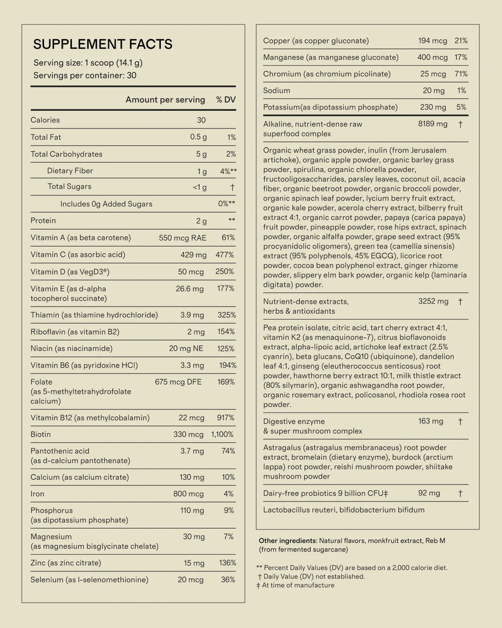 Daily Superfood Greens - One Size / No Color