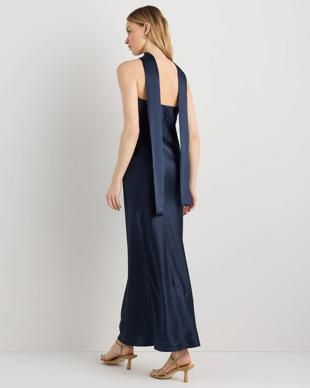 100% Washable Silk Strapless Scarf Maxi Dress - XS / Black