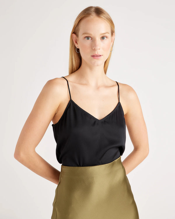 Washable Stretch Silk V-Neck Cami - XS / Ivory