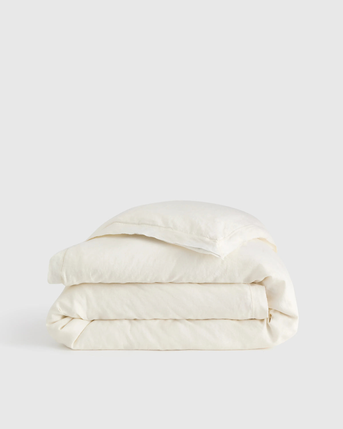 European Linen Double Flange Duvet Cover - Twin / Pine Main image