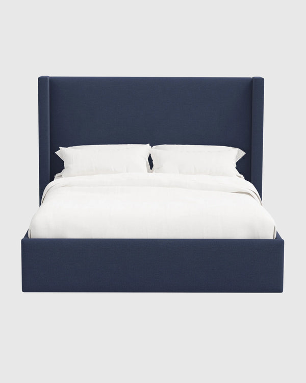 100% Linen Wingback Bed - Full / Canvas