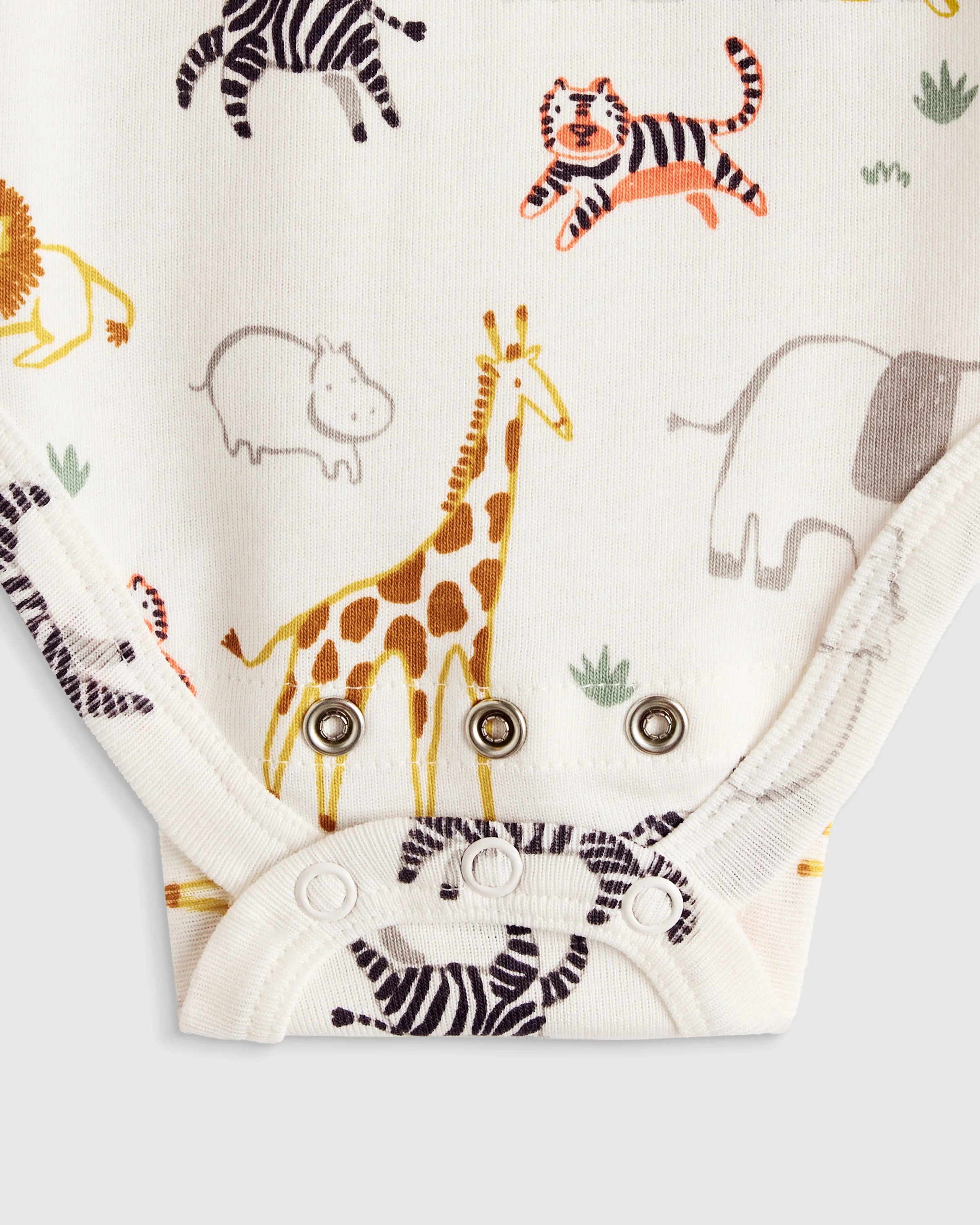 100% Organic Cotton Long Sleeve Bodysuit - 0-3M / Safari Secondary image