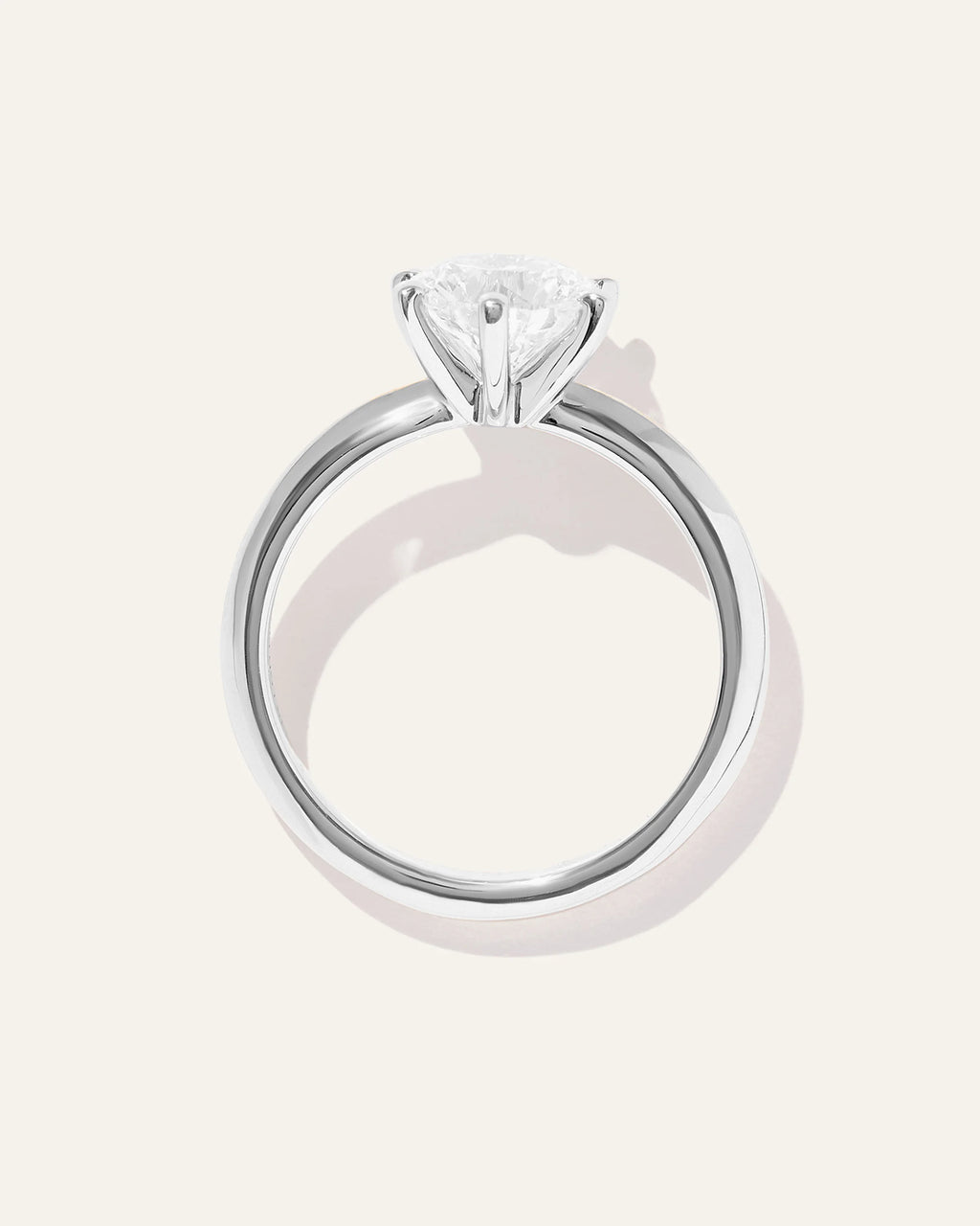 Lab Grown Diamond Round Six Prong Knife Edge Engagement Ring - 1.5ct - 4 / Yellow Gold