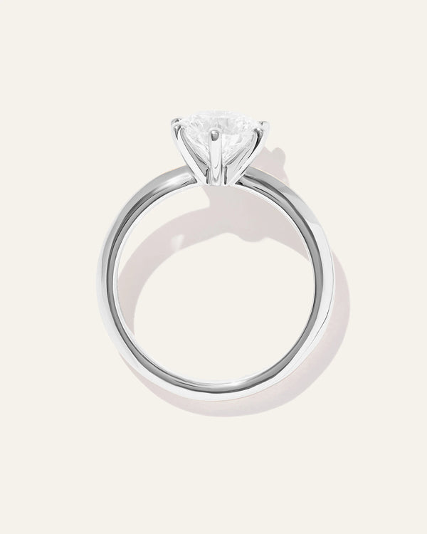 Lab Grown Diamond Round Six Prong Knife Edge Engagement Ring - 1.5ct - 4 / Yellow Gold