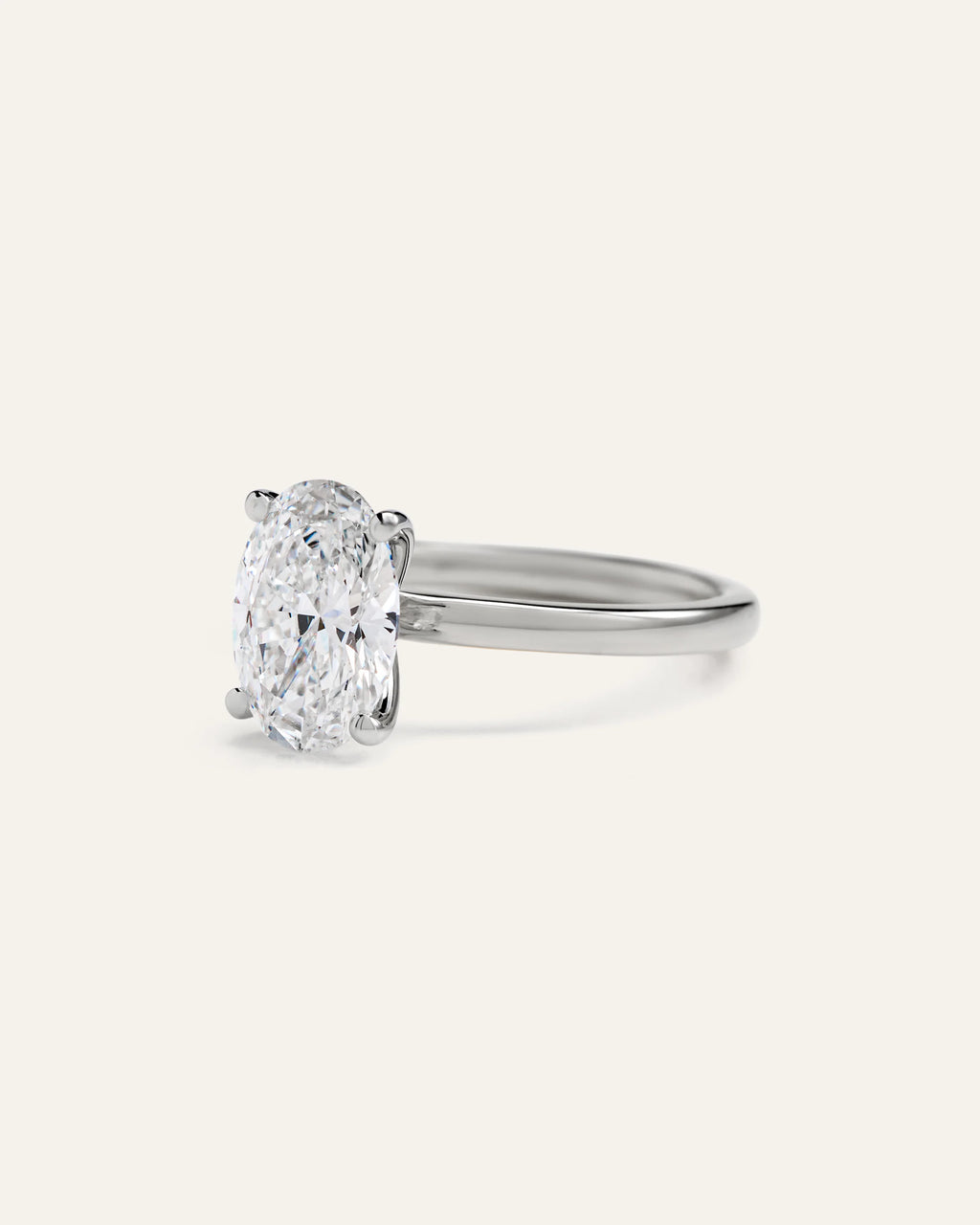 Lab Grown Diamond Oval Comfort Fit Engagement Ring - 2ct - 4 / Yellow Gold