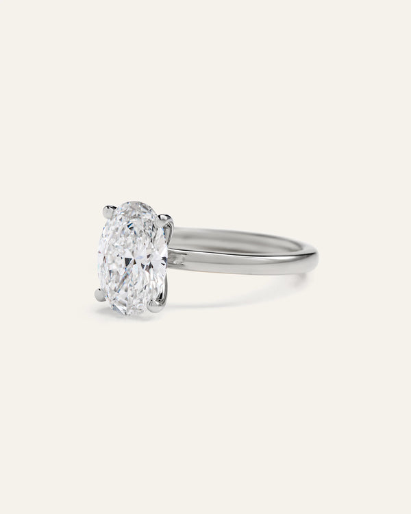 Lab Grown Diamond Oval Comfort Fit Engagement Ring - 2ct - 4 / Yellow Gold