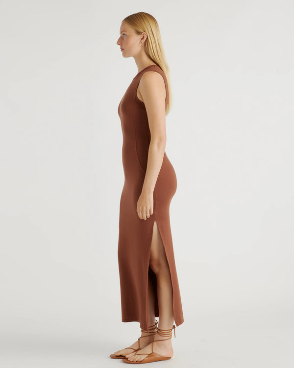 Tencel Jersey Tank Maxi Dress - XS / Brown