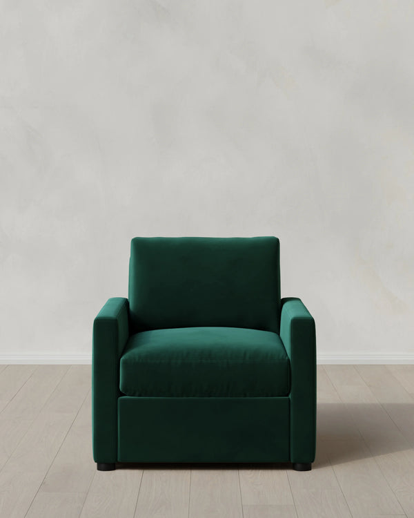 Brennan Accent Chair in Performance Velvet - One Size / Pine