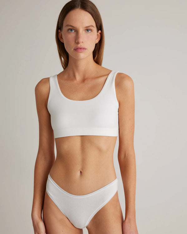 Organic Cotton High-Cut Thong (6-pack) - XS / Black/Soft White/Ocean