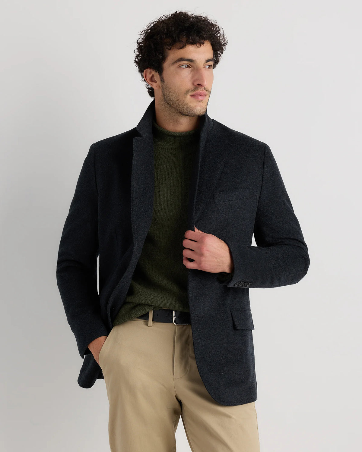 100% Mongolian Cashmere Blazer - S / Heather Graphite Main image