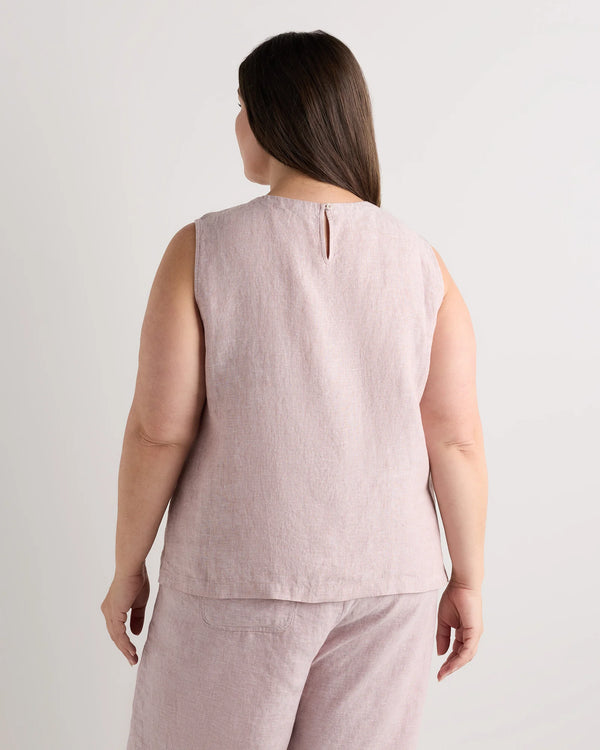 100% European Linen Tank - 1X / White