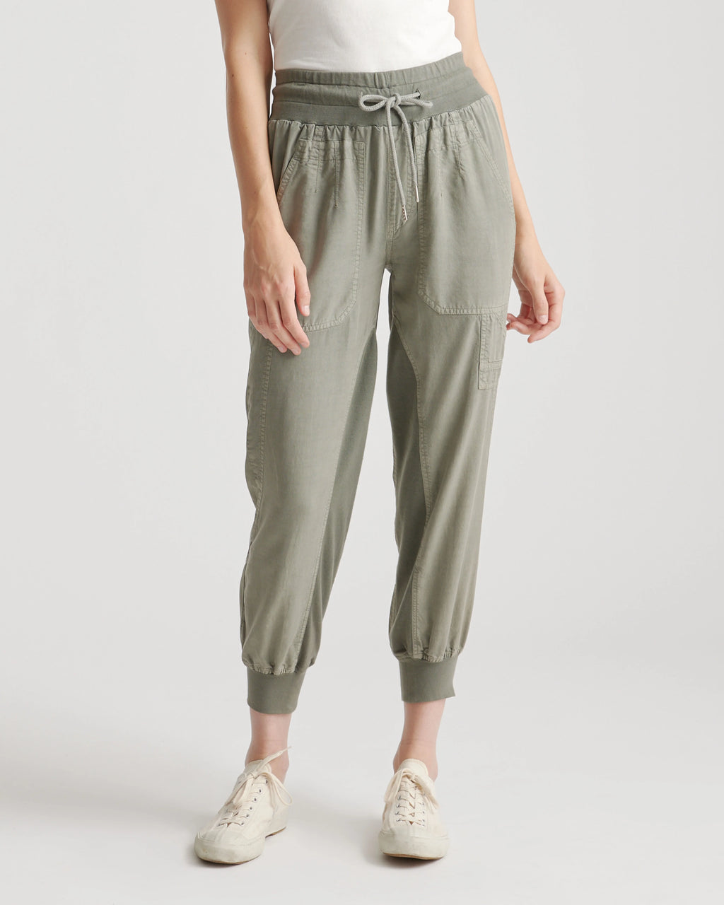 Vintage Wash Tencel Utility Jogger - XS / Olive