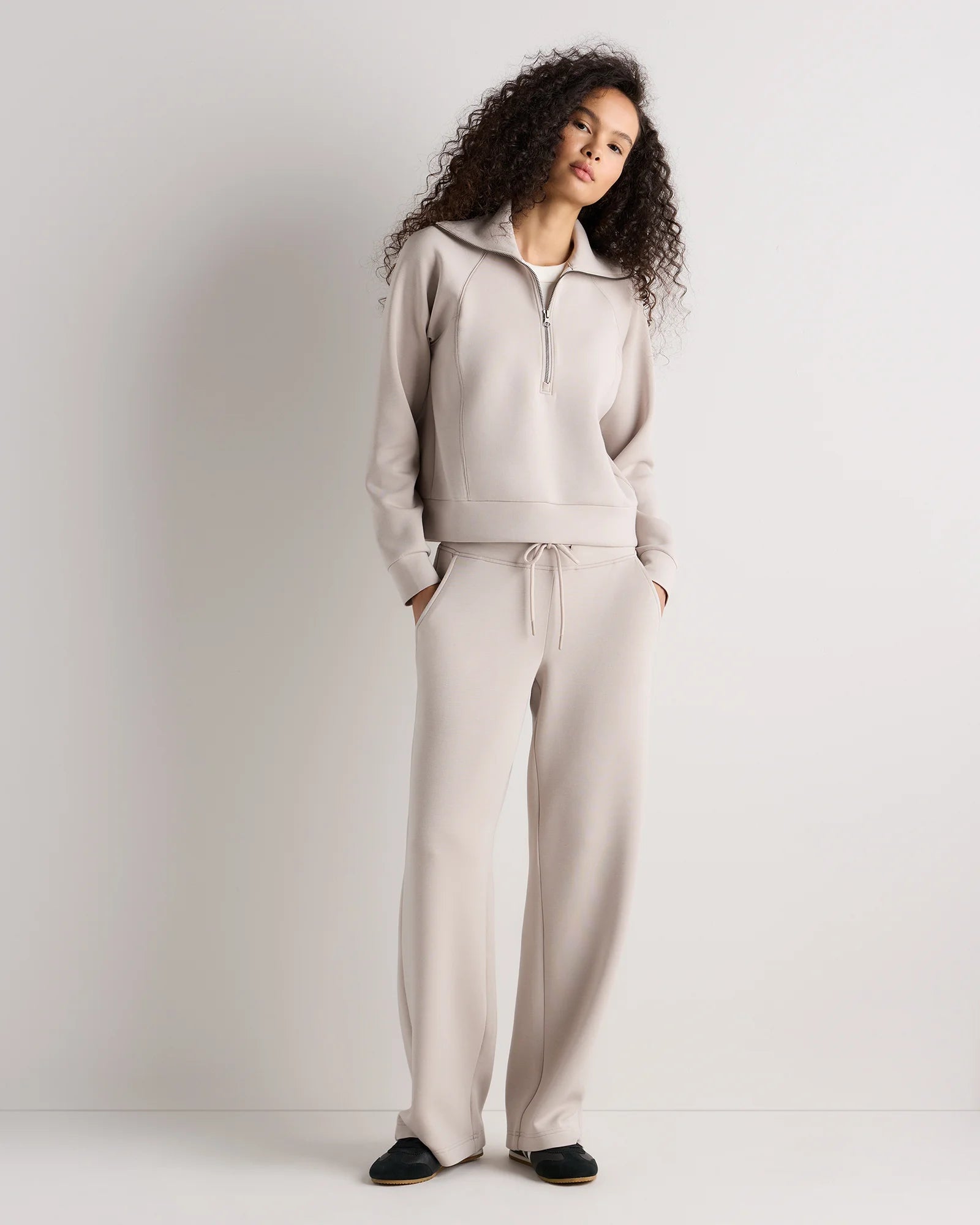 CloudComfort Half Zip Sweatshirt - XS / Pebble Beige Secondary image