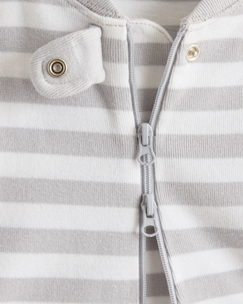 100% Organic Cotton One Piece Pajama - 0-3M / Navy Stripe