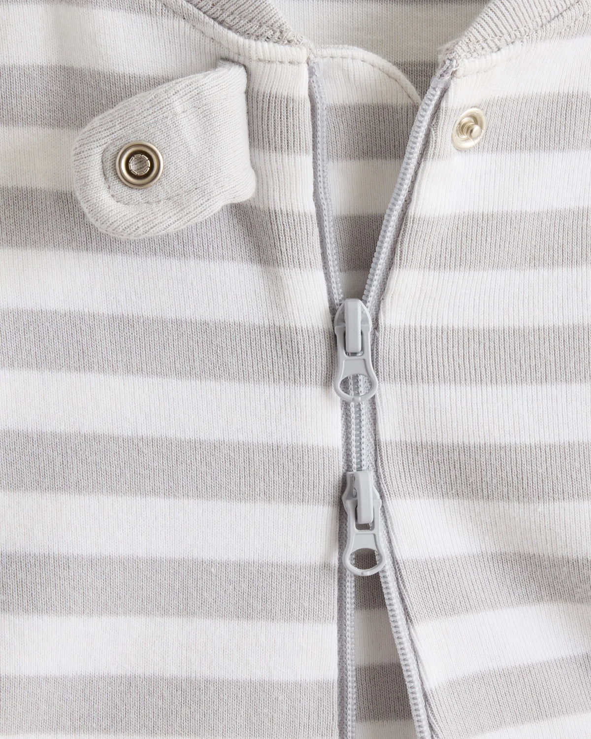 100% Organic Cotton One Piece Pajama - 0-3M / Navy Stripe