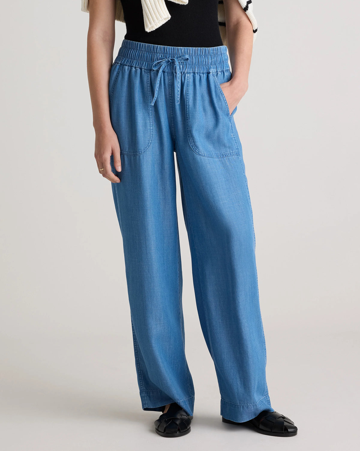 Pull-On Tencel Chambray Pants - XS / Medium Indigo Main image