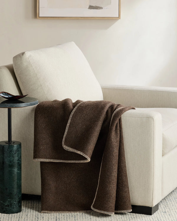 Wool Whipstitch Throw - 50x70 / Olive