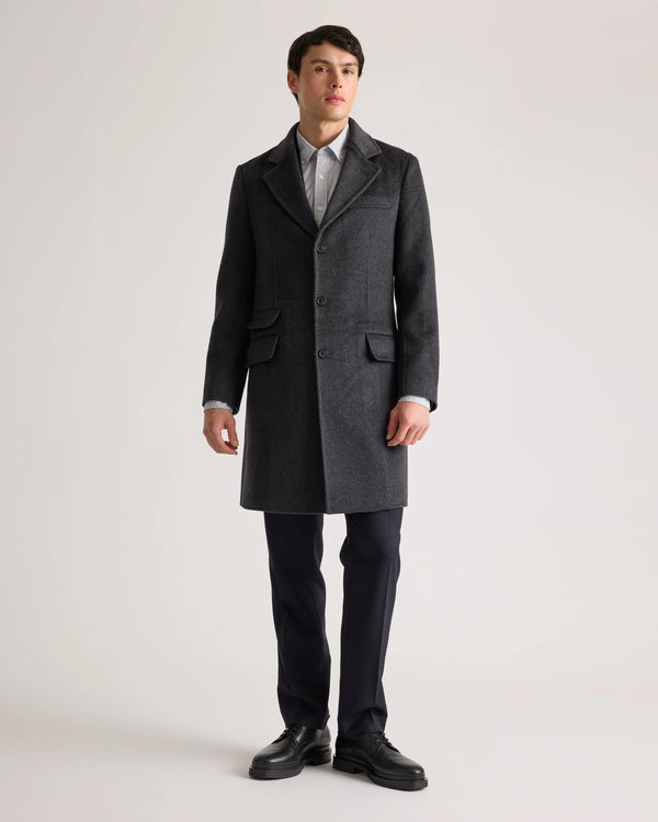 100% Mongolian Cashmere Double-Faced Overcoat - S / Heather Graphite
