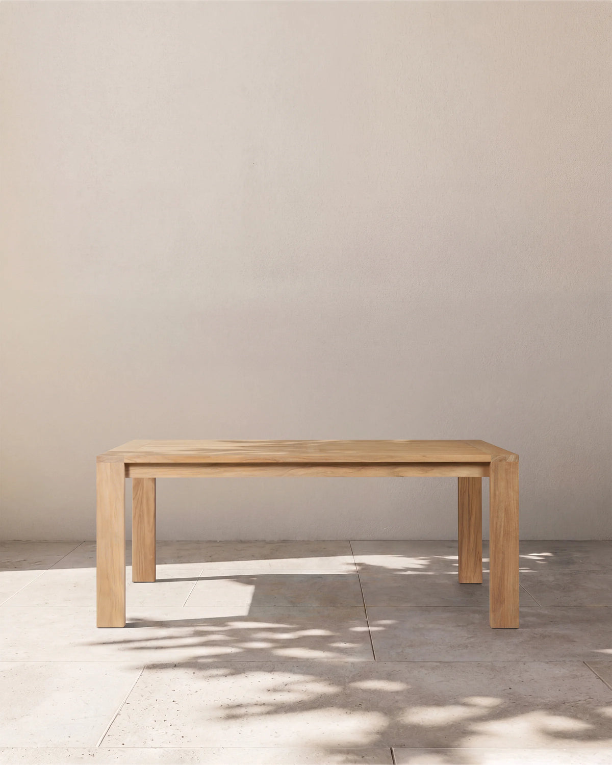 Linear Solid Teak Outdoor Dining Table - 72" / Natural Teak Main image